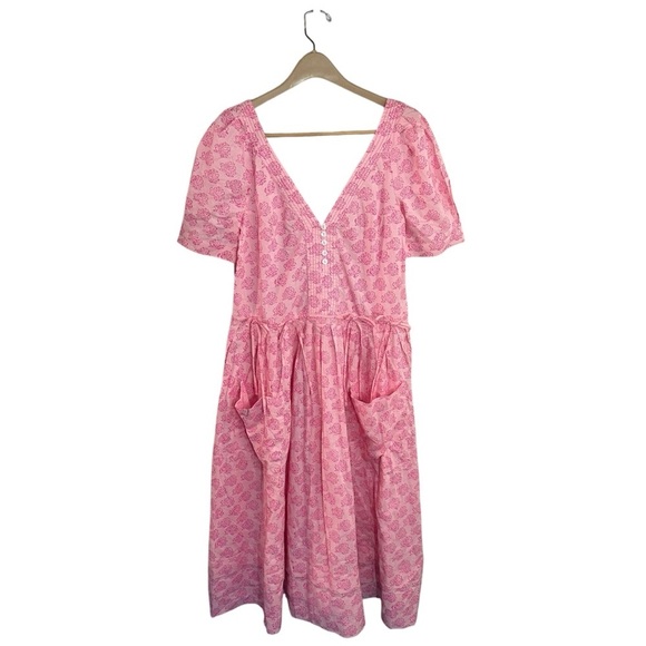 NWOT Free People There She Goes Midi Dress Size Large Pink Flowers Boho dress - Picture 4 of 6